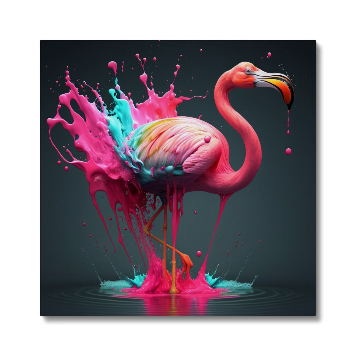A splash of Flamingo Canvas- Limited edition print
