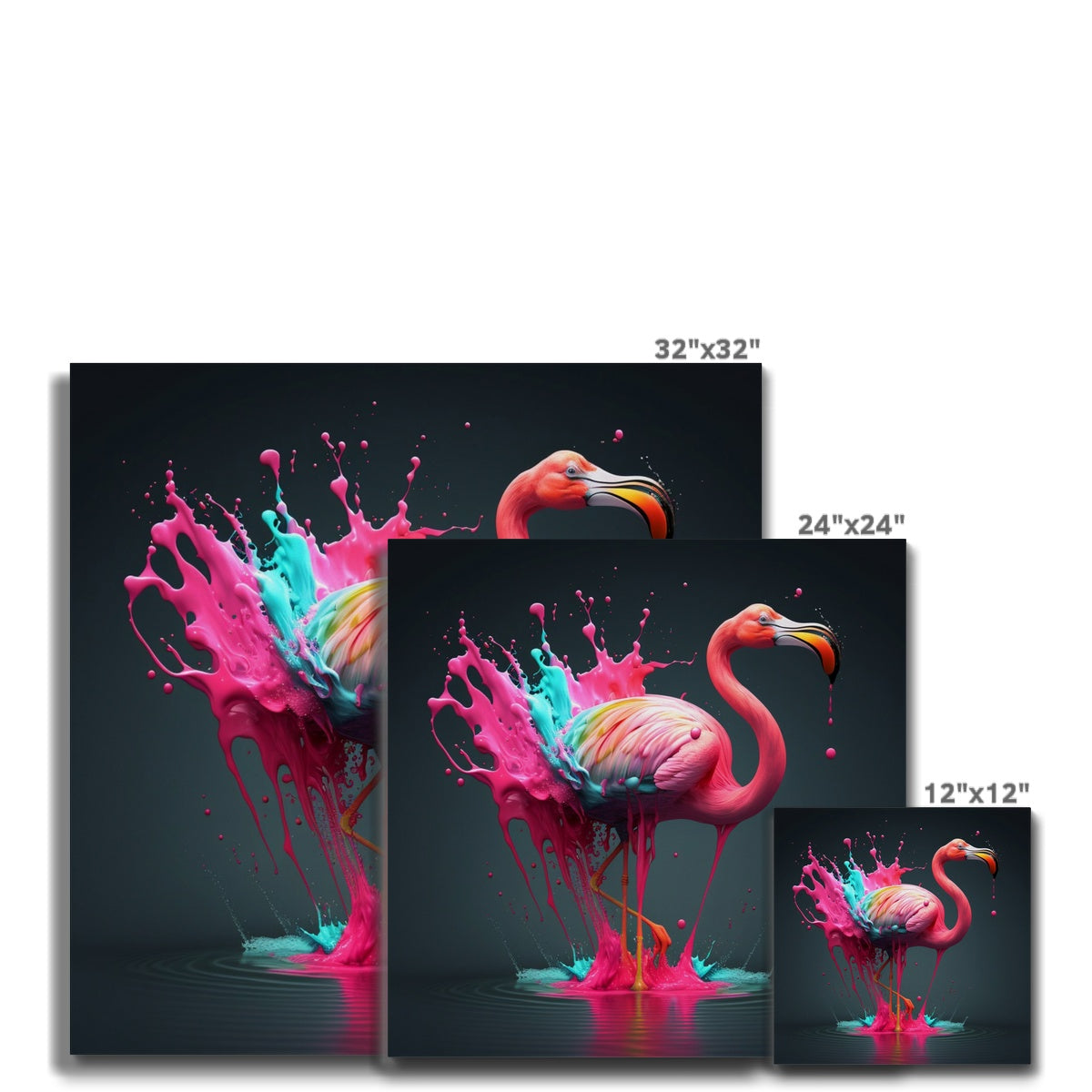 A splash of Flamingo Canvas- Limited edition print