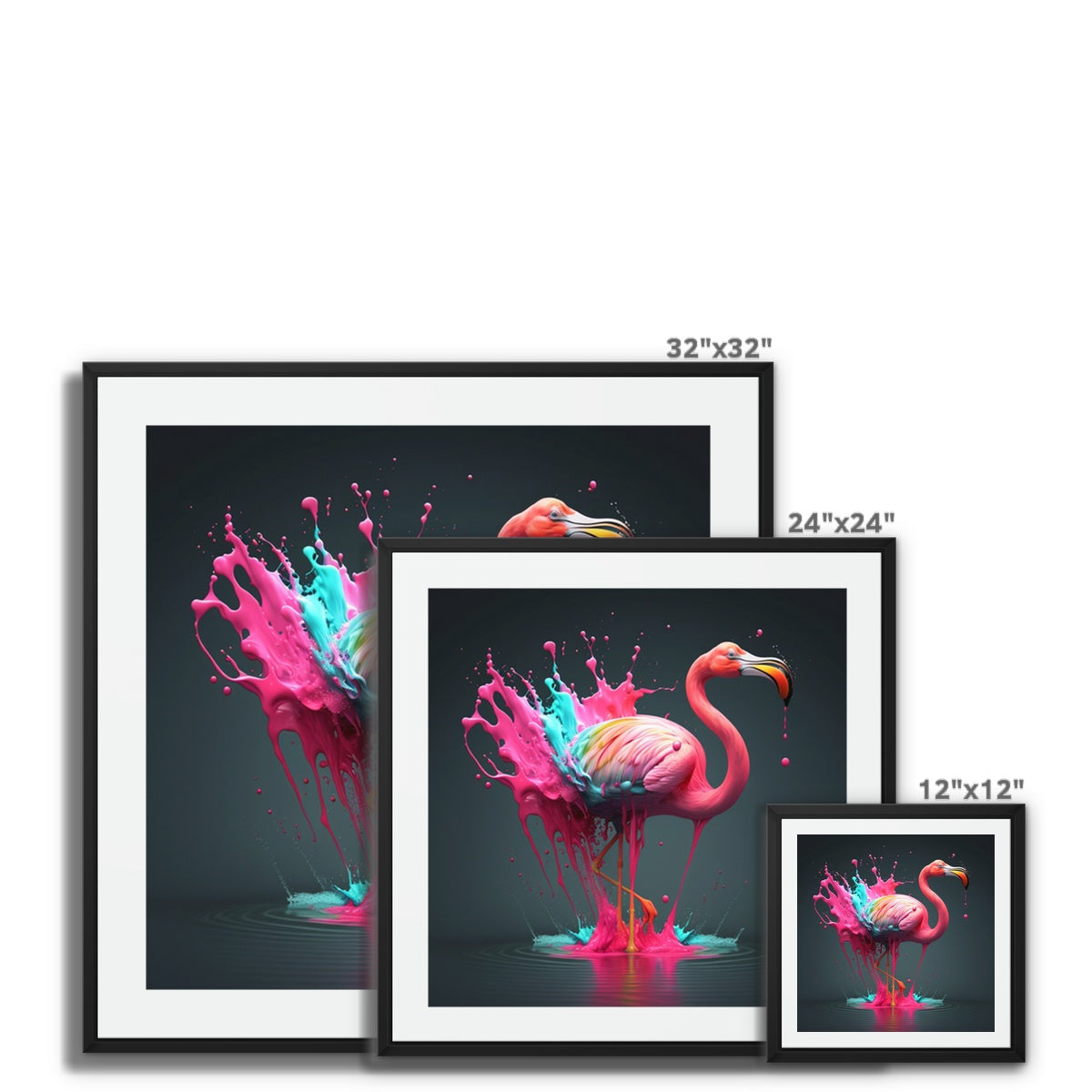 A splash of Flamingo Framed Canvas Print