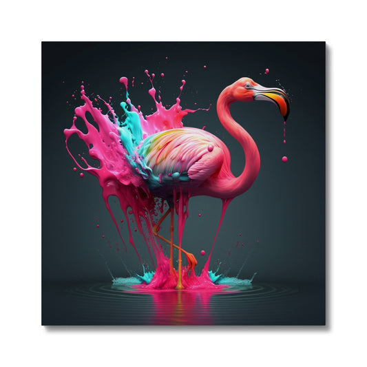 A splash of Flamingo Canvas- Limited edition print